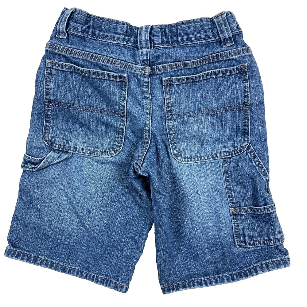 Vintage Y2K Carpenter Shorts Boys 10 Blue Denim Jorts Baggy Skate 23" Waist